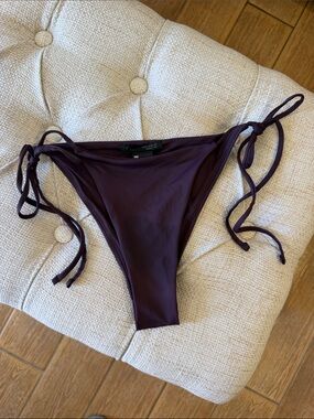 Zara Plum Tie-Side Bikini Bottoms Cheeky Small